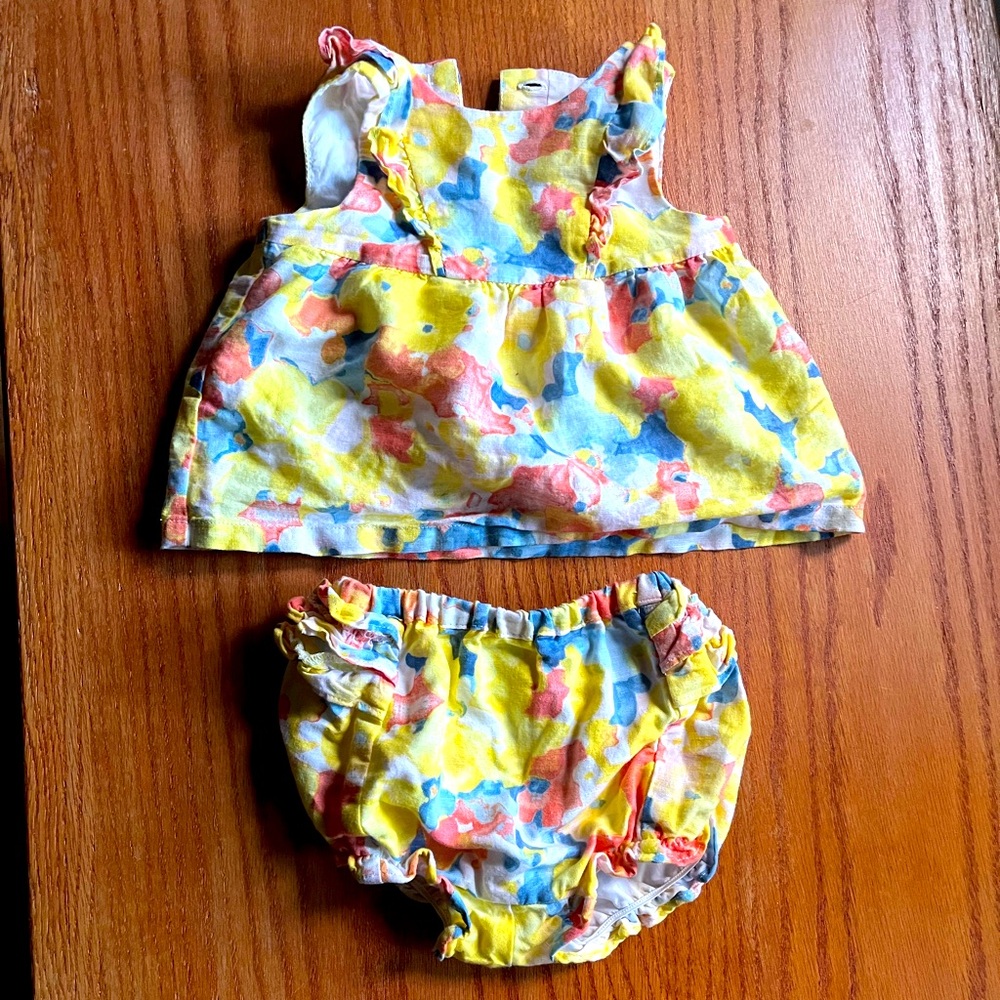Janie and Jack Multicolored Tank and Bloomers Baby Girl Set 3-6M